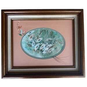VTG Artisan Stockstill Original Painting 17x14 Inch Flowers Wood Framed Texas